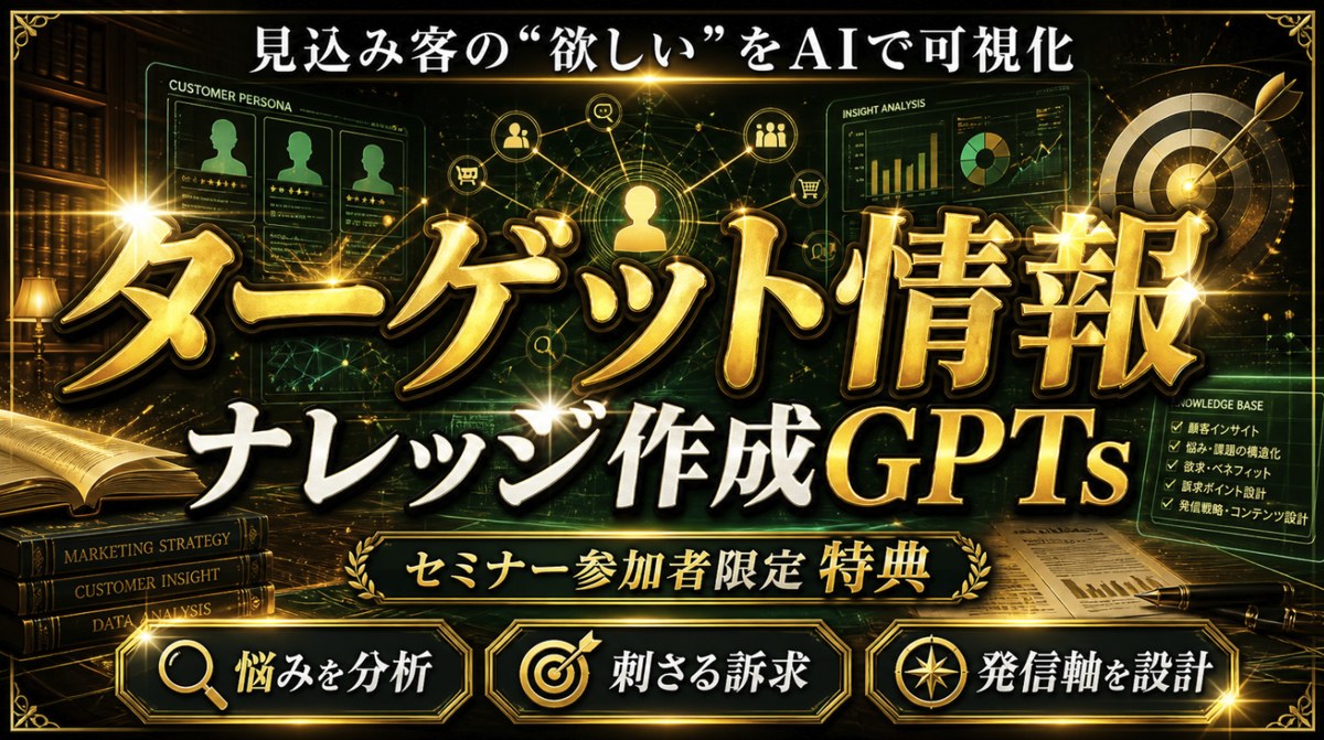 特典3 ターゲット情報ナレッジ作成GPTs
